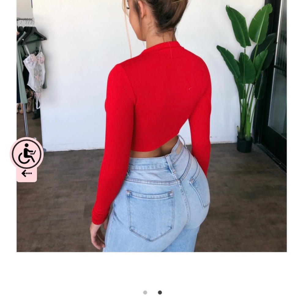Abby Long Sleeve Top (Red)